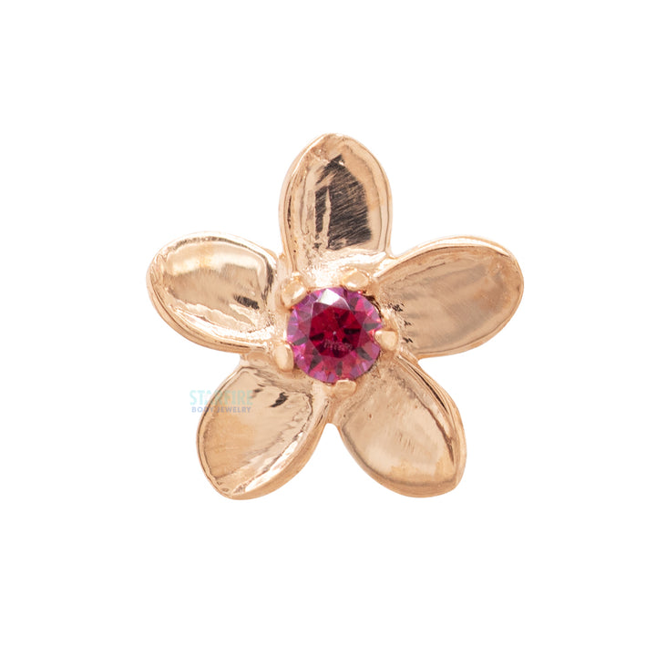 threadless: Plumeria End in Gold with Brilliant-Cut Gems