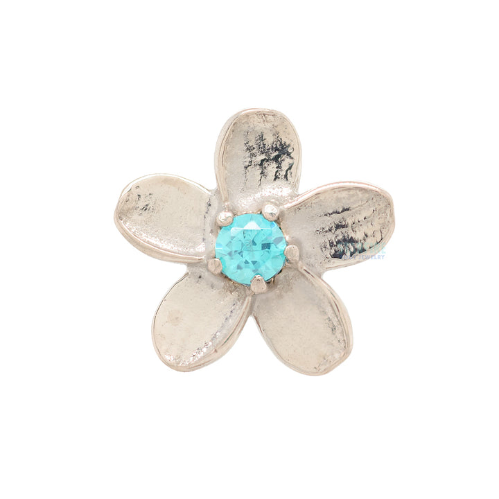 threadless: Plumeria End in Gold with Brilliant-Cut Gems