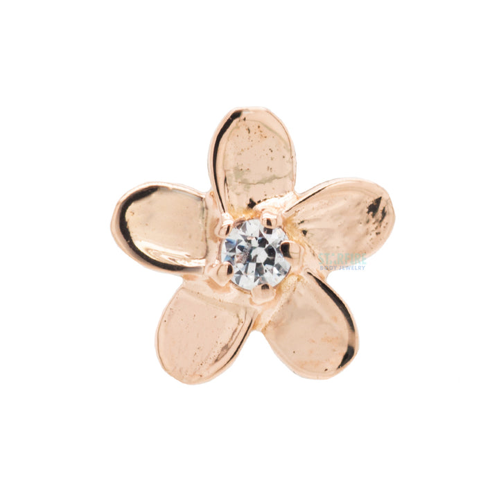 threadless: Plumeria End in Gold with Brilliant-Cut Gems