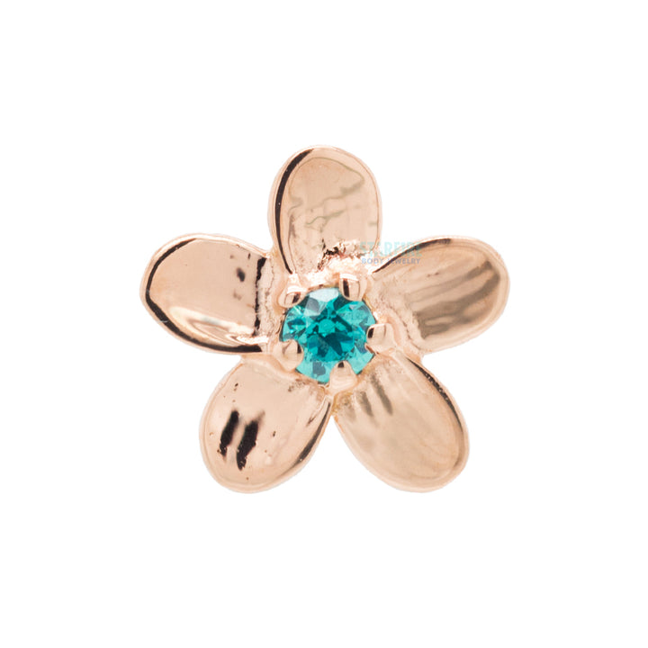 threadless: Plumeria End in Gold with Brilliant-Cut Gems