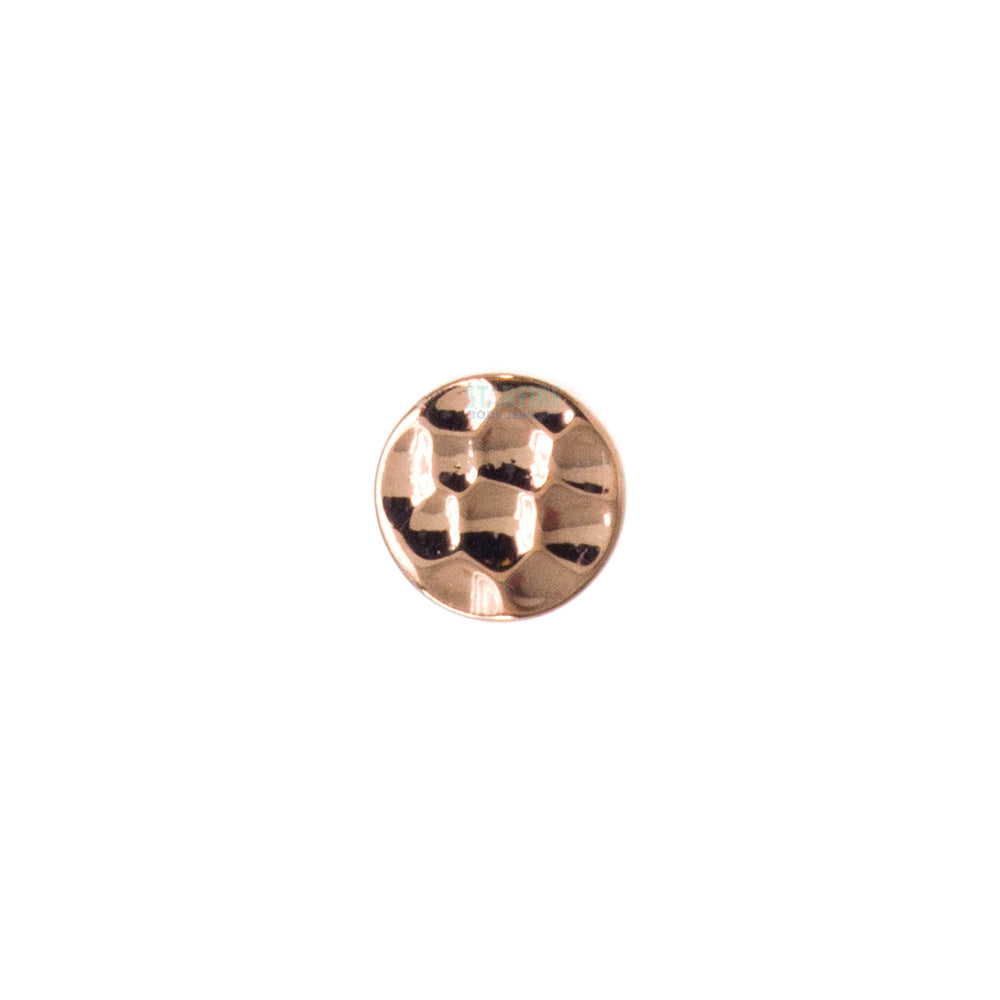 threadless: Round Disc HAMMERED FINISH Pin in Gold