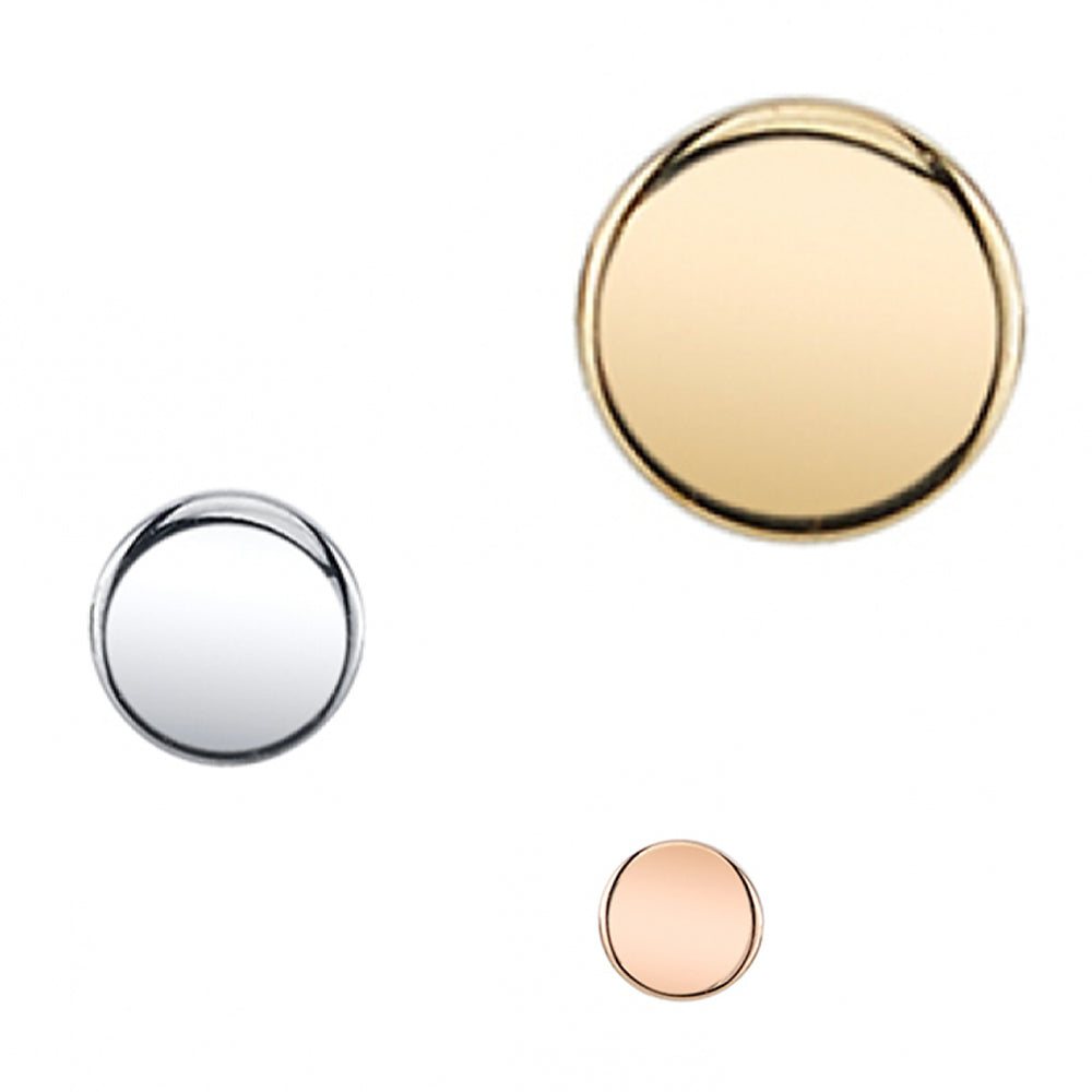 Round Flat Disc Threaded End in Gold & Platinum