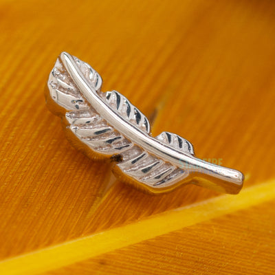Feather Threaded End in Gold with Right Curve