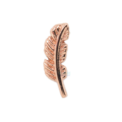 Tiny Feather in Gold Threaded End