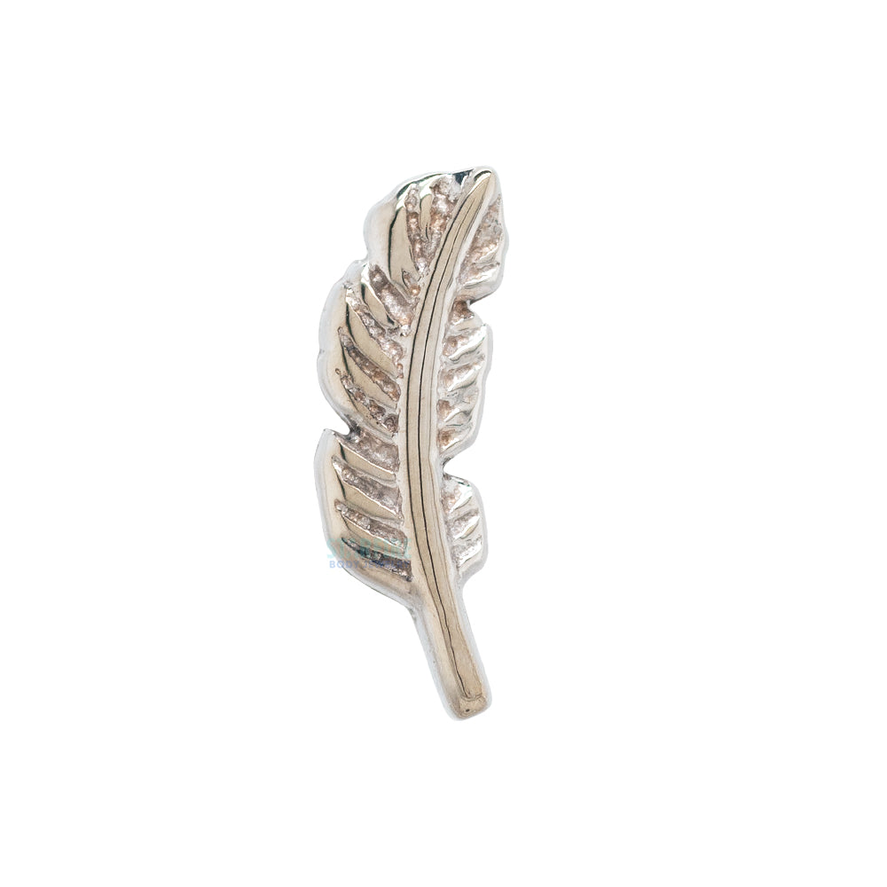 Tiny Feather in Gold Threaded End & Platinum