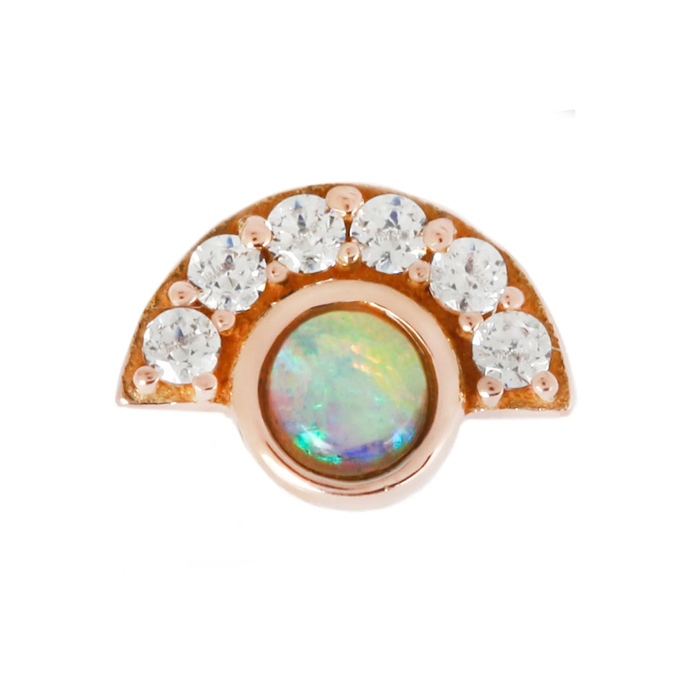 threadless: "Kahlo" End in Gold with Genuine Opal & CZ's
