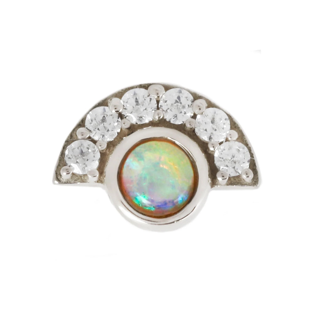 threadless: "Kahlo" End in Gold with Genuine Opal & CZ's