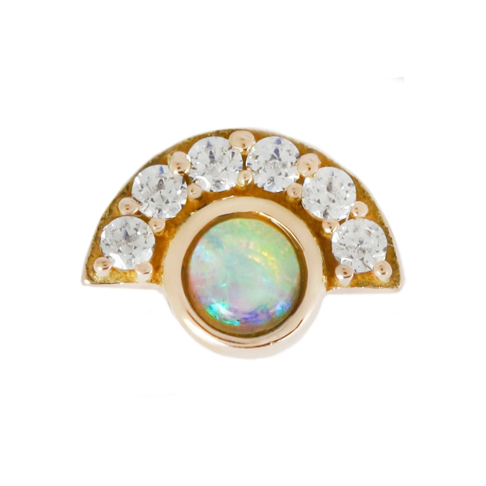 threadless: "Kahlo" End in Gold with Genuine Opal & CZ's