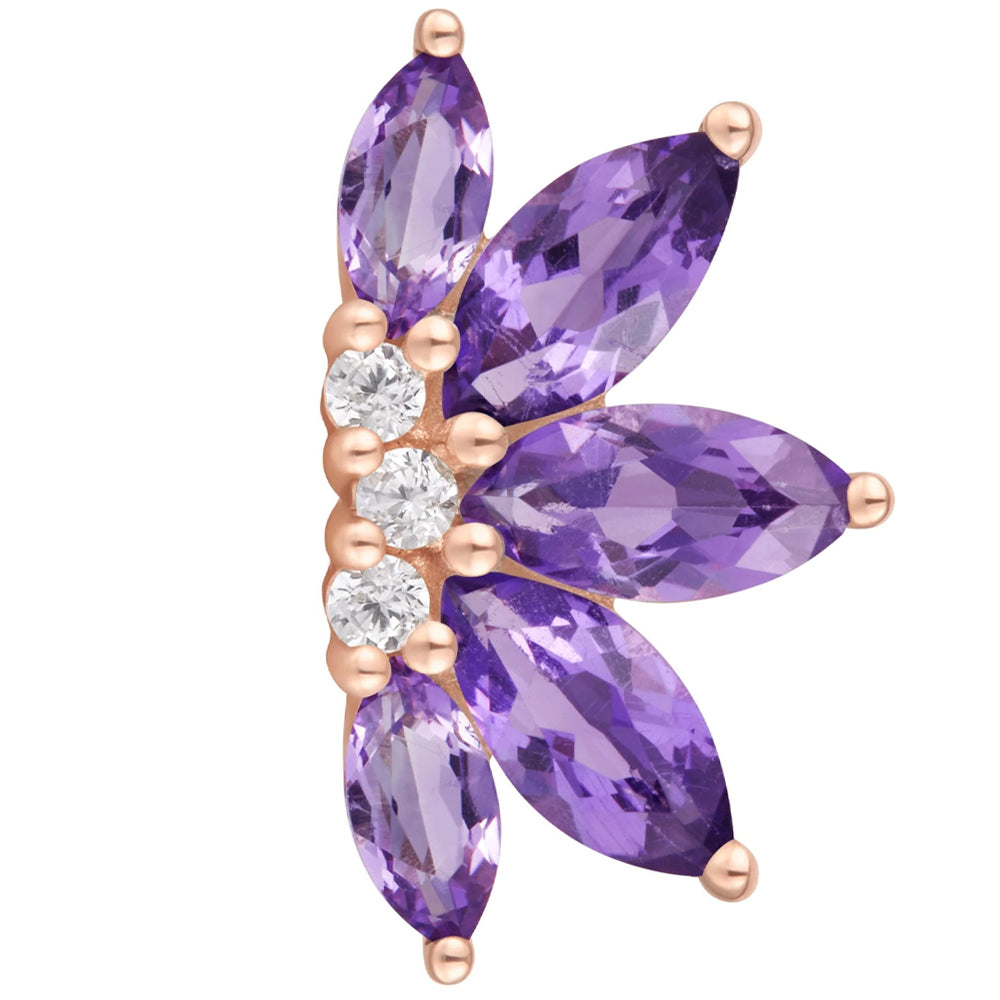 threadless: "Valentina" End in Gold with Amethyst & CZ's