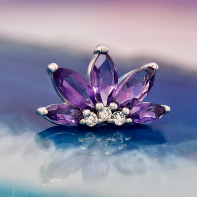 threadless: "Valentina" End in Gold with Amethyst & CZ's