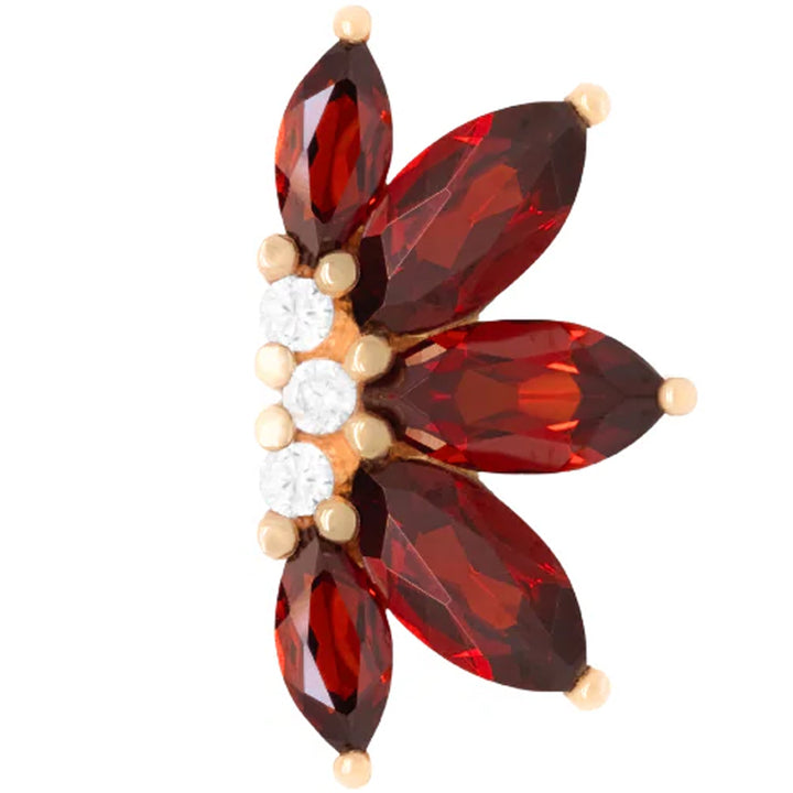 threadless: "Valentina" End in Gold with Garnet & CZ's