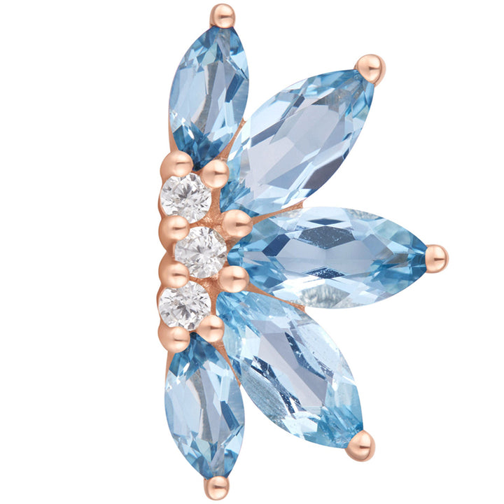 threadless: "Valentina" End in Gold with London Blue Topaz & CZ's