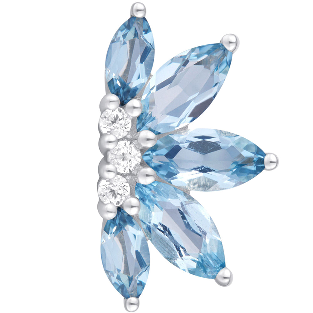 threadless: "Valentina" End in Gold with London Blue Topaz & CZ's