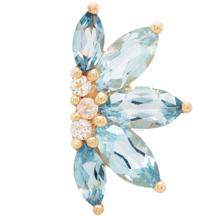 threadless: "Valentina" End in Gold with London Blue Topaz & CZ's