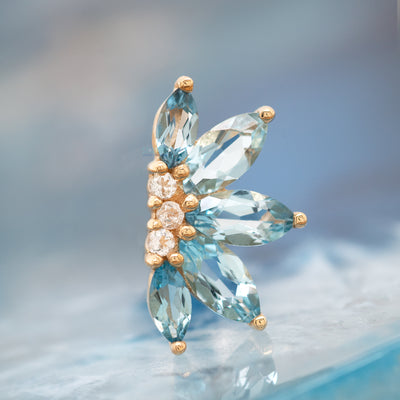 threadless: "Valentina" End in Gold with London Blue Topaz & CZ's
