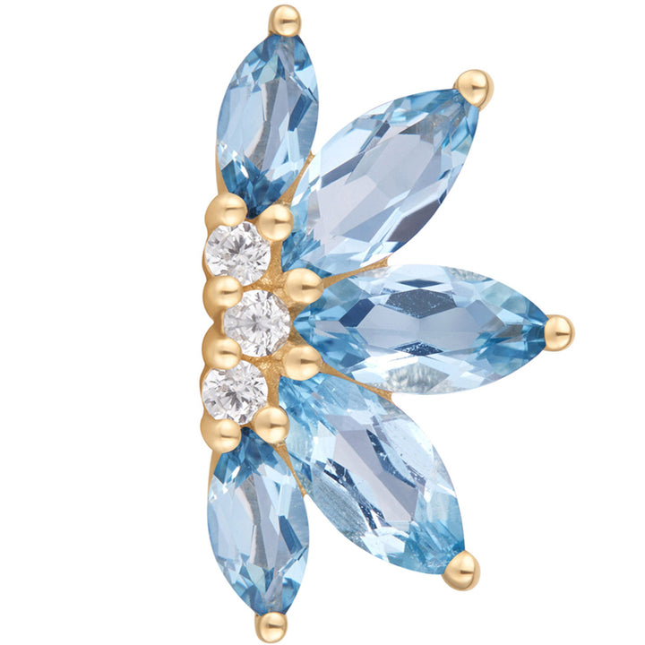 threadless: "Valentina" End in Gold with London Blue Topaz & CZ's