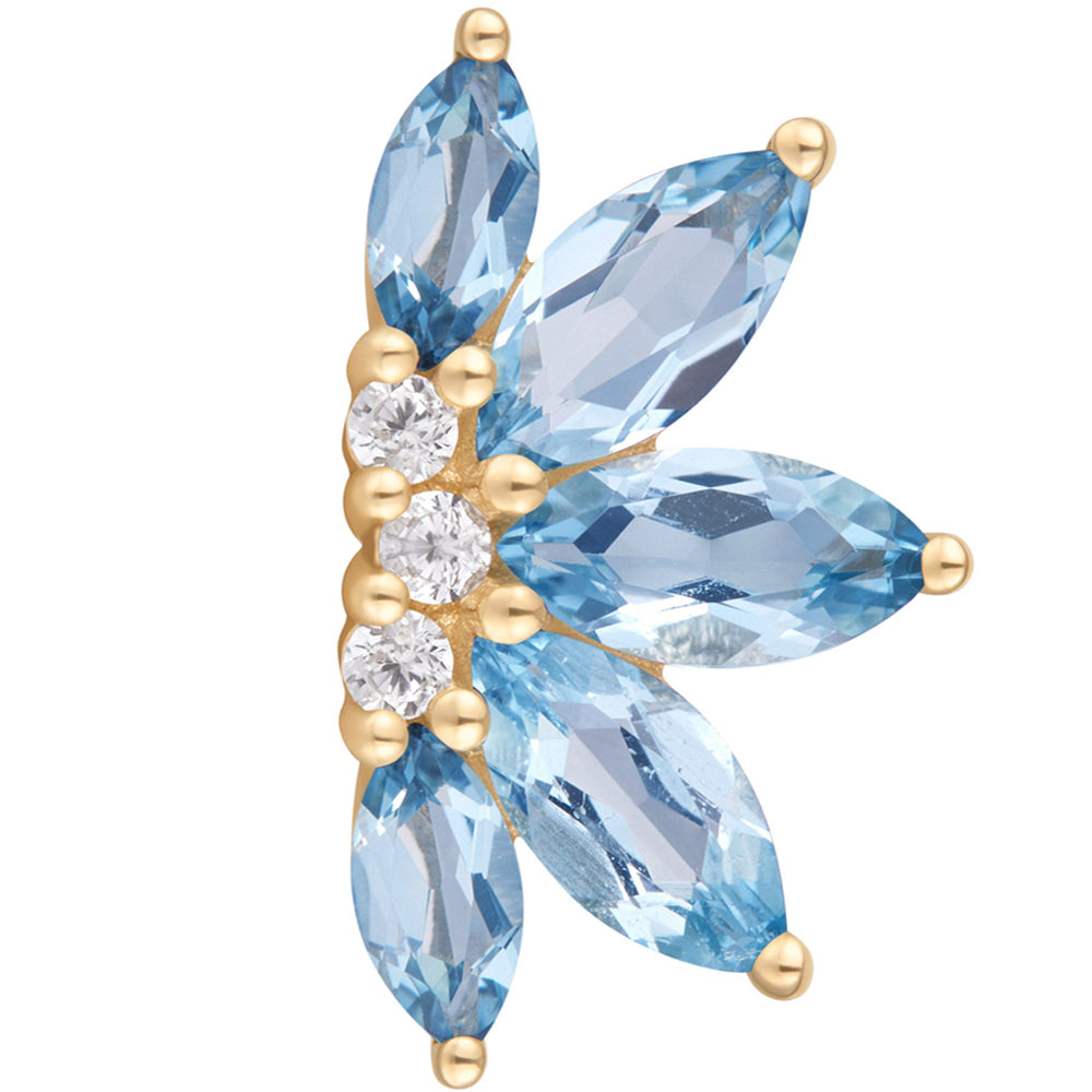 threadless: "Valentina" End in Gold with London Blue Topaz & CZ's