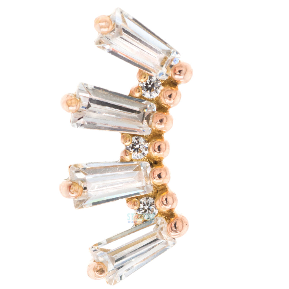 threadless: "Crown Jewels" End in Gold with White CZ's
