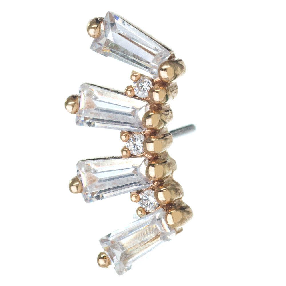 threadless: "Crown Jewels" End in Gold with White CZ's