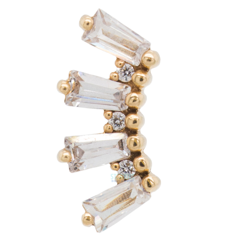 threadless: "Crown Jewels" End in Gold with White CZ's