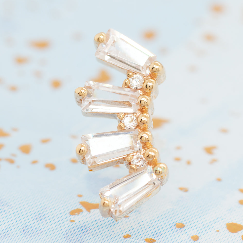 threadless: "Crown Jewels" End in Gold with White CZ's