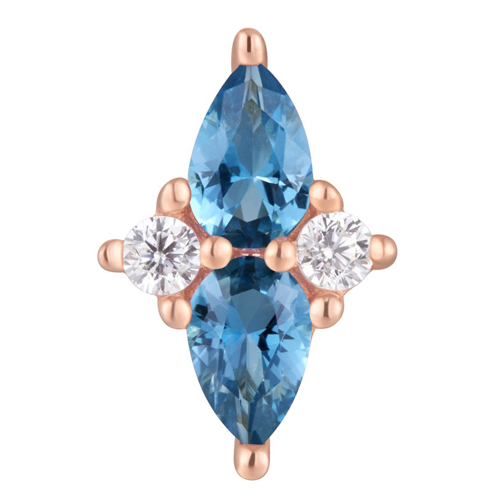 threadless: "Ethereal" End in Gold with London Blue Topaz & CZ's