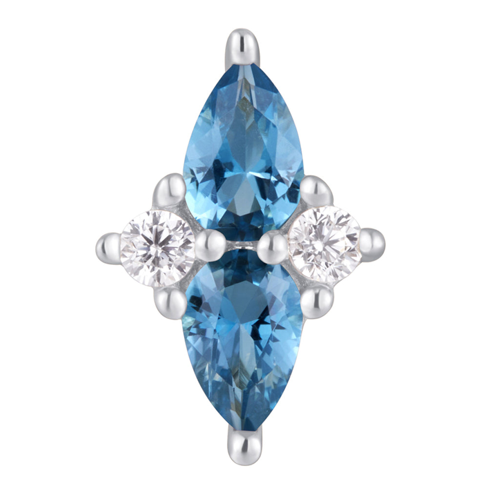 threadless: "Ethereal" End in Gold with London Blue Topaz & CZ's