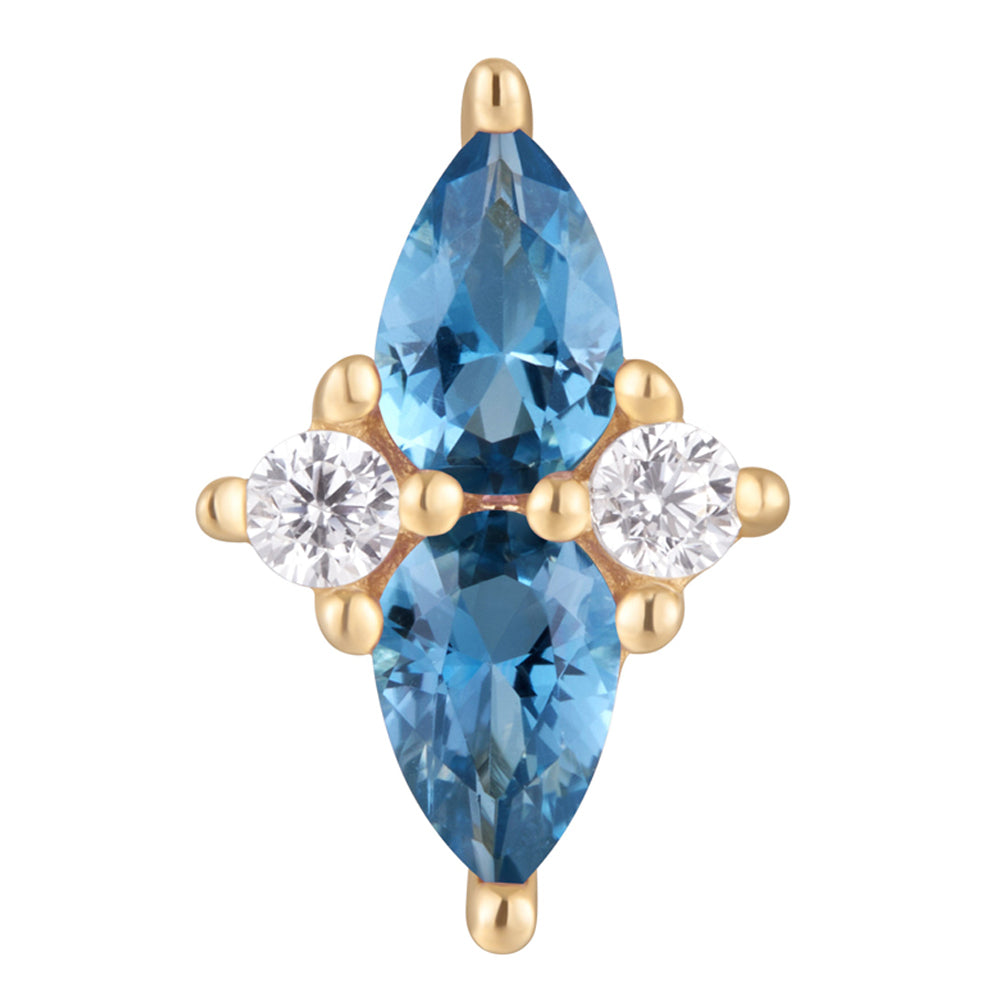 threadless: "Ethereal" End in Gold with London Blue Topaz & CZ's