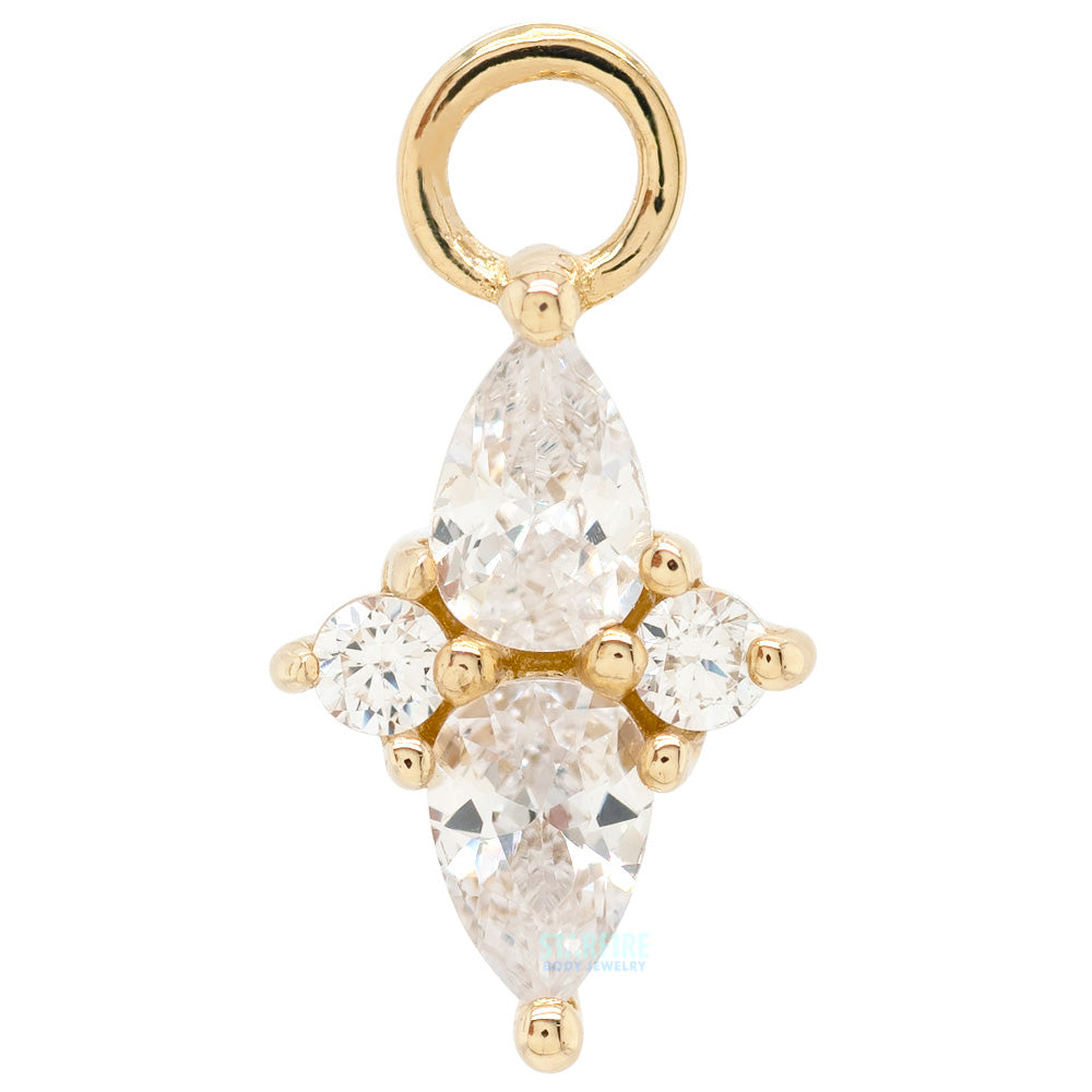 "Ethereal" Charm in Gold with CZ's