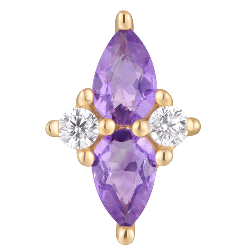 threadless: "Ethereal" End in Gold with Amethyst & CZ's