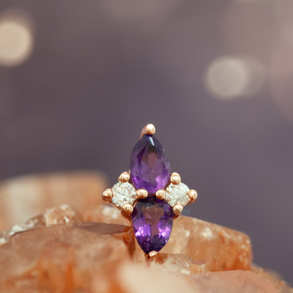 threadless: "Ethereal" End in Gold with Amethyst & CZ's