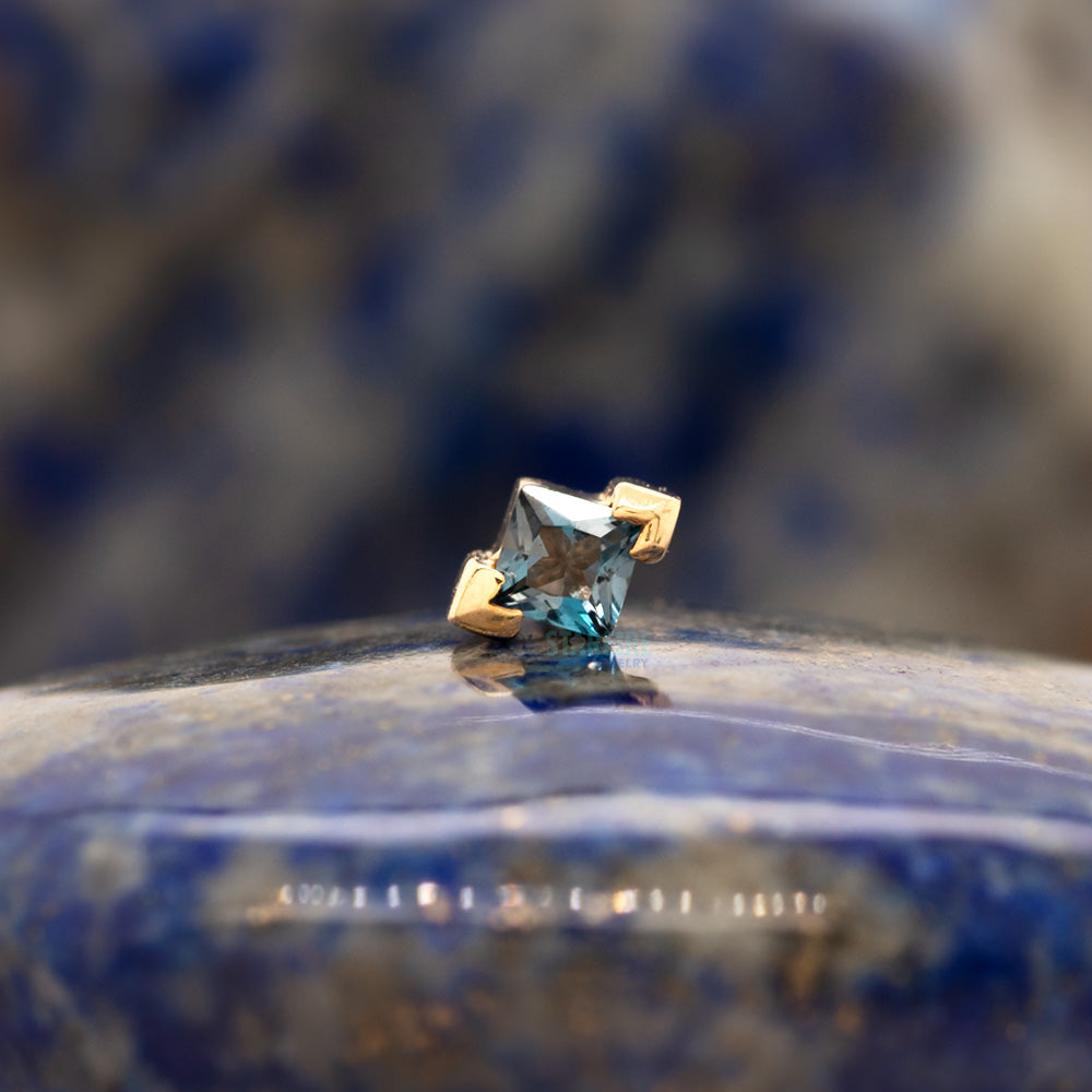 threadless: "Celestial" End in Gold with London Blue Topaz