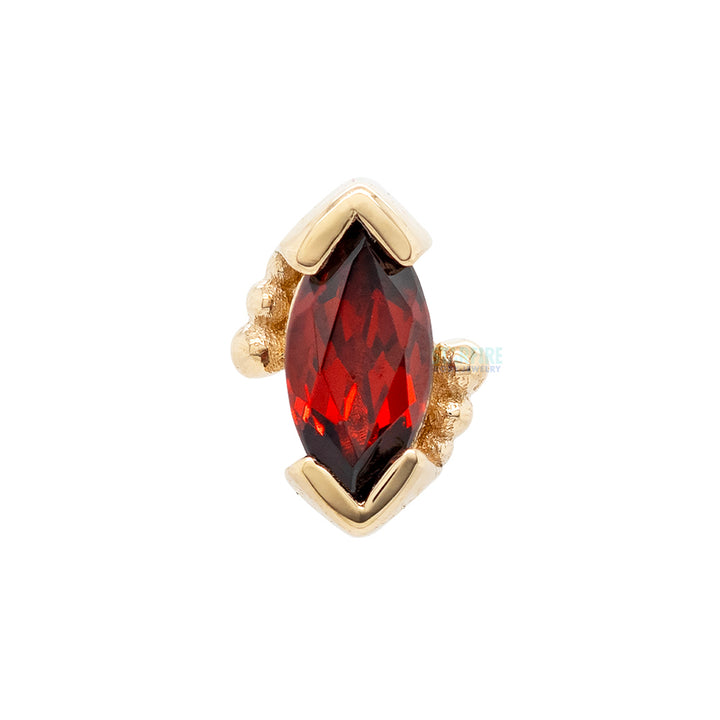 threadless: Beaded Marquise Pin in Gold & Platinum with Garnet