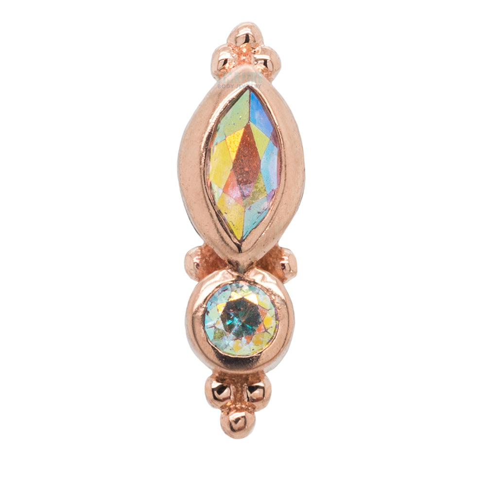 "Mai Marquise" Threaded End in Gold with Mercury Mist Topaz'