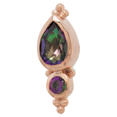 "Mai" Threaded End in Gold with Mystic Topaz