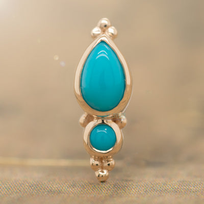 "Mai" Threaded End in Gold with Turquoise