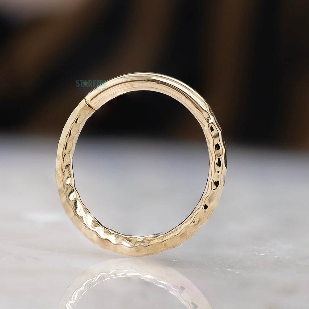 Hammered Seam Ring in Gold & Platinum