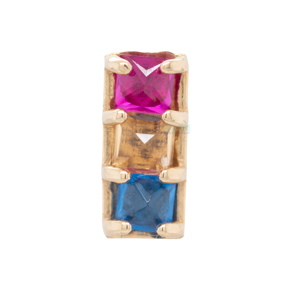 threadless: Shade Pin in Gold with Gemstones - Custom Color Combo