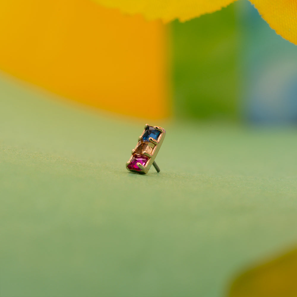 threadless: Shade Pin in Gold with Gemstones - Custom Color Combo