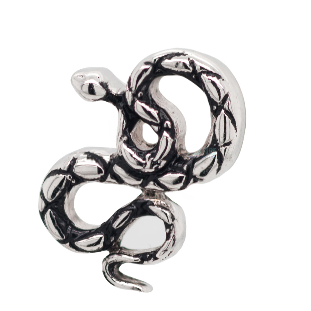Coiled Snake Threaded End in Gold & Platinum