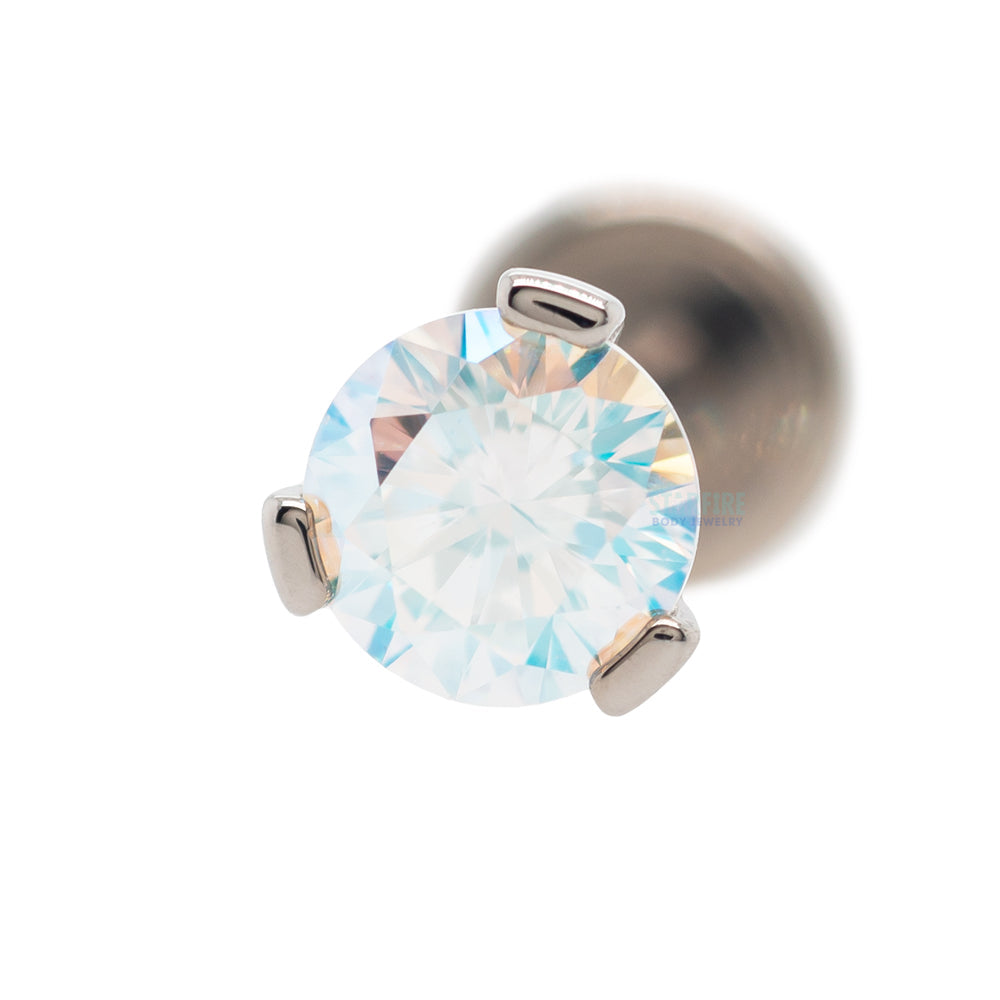 3 Prong-Set Faceted Gem on Flatback