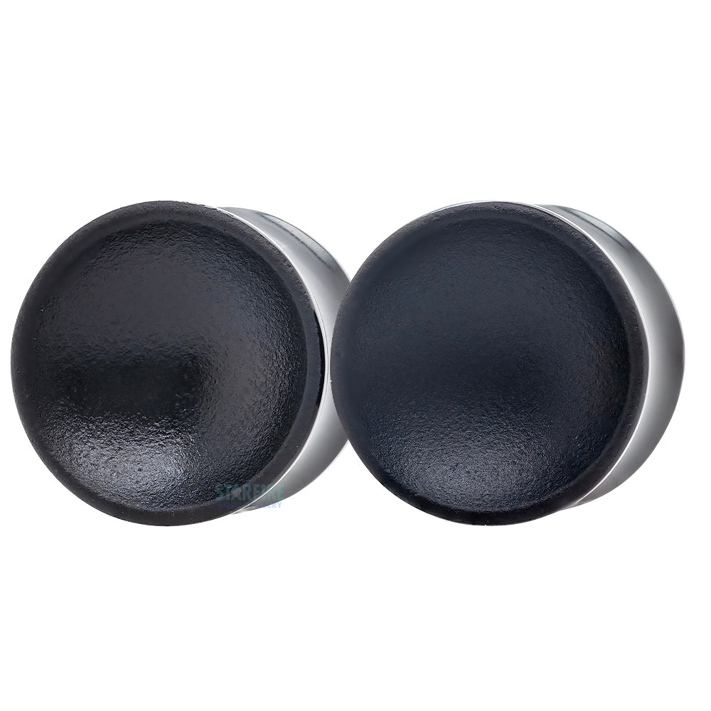 Concave Glass Plugs - Matte Black