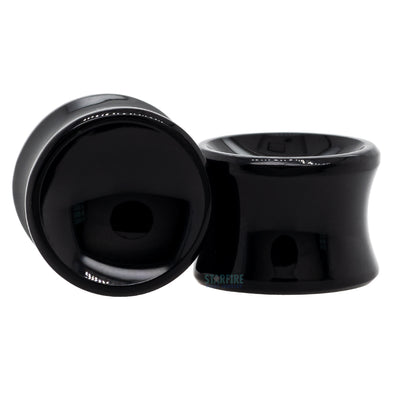 Concave Glass Plugs - Gloss Black