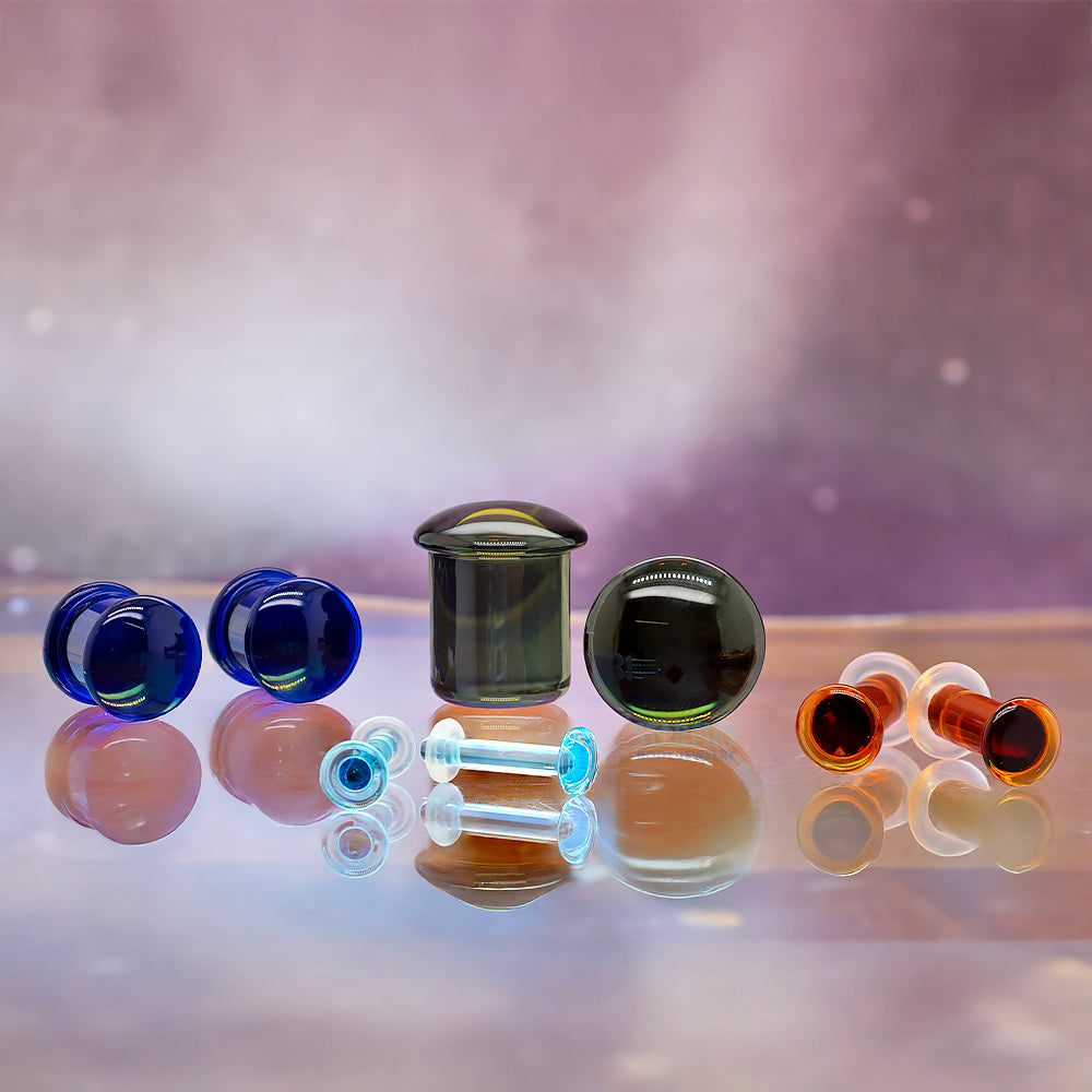 Simple Glass Plugs - Black