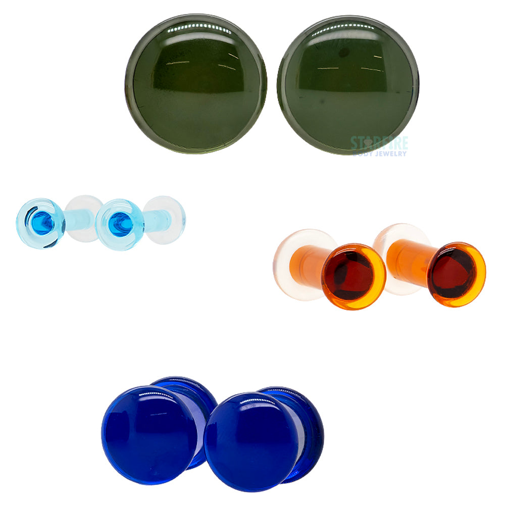 Simple Glass Plugs - Black