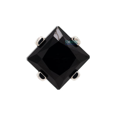 4mm Prong-Set Square Princess Star-Cut Faceted Gem on Flatback