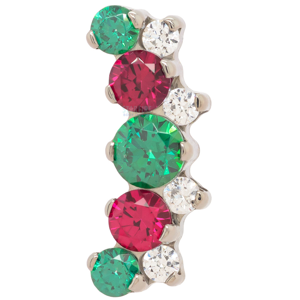 "Suprium" #3 Faceted Gem Cluster Threaded End - Holiday Collection