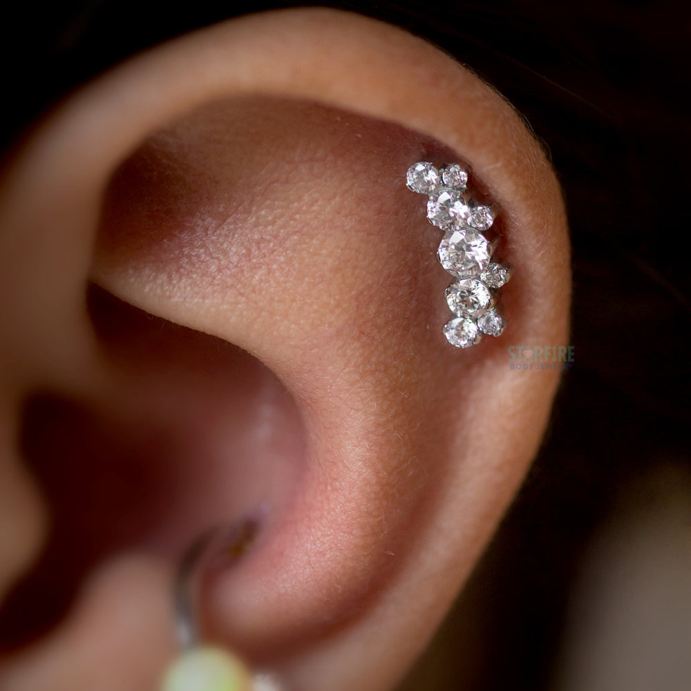 "Suprium" #3 Faceted Gem Cluster Threaded End