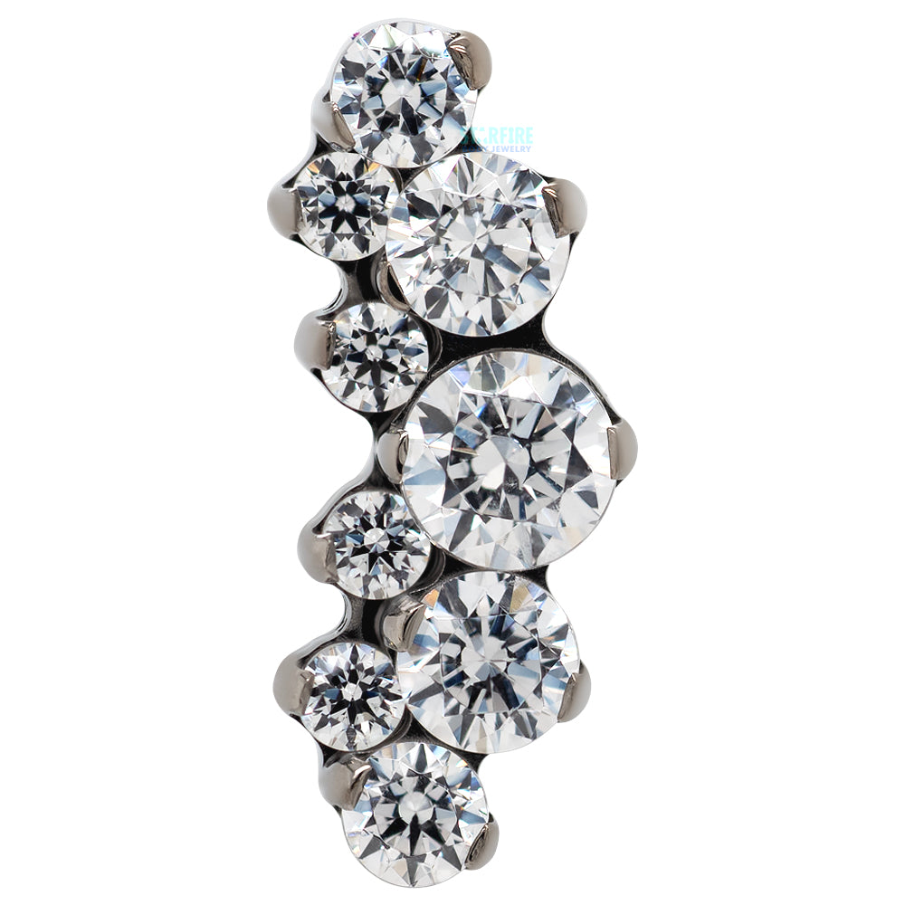 "Suprium" #4 Faceted Gem Cluster Threaded End