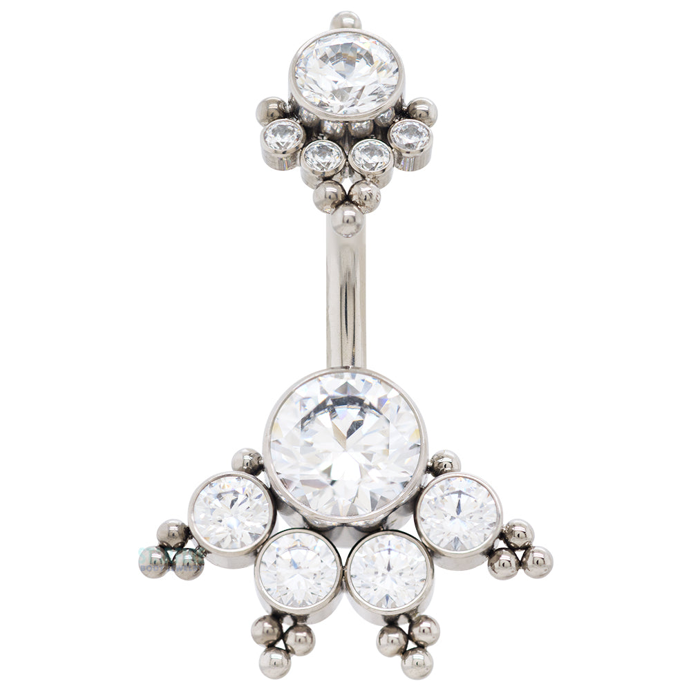 6HN 'Haute Couture' Faceted Gem Navel Curve